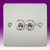 All 2 Gang Light Switches - Brushed Chrome product image