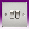 All 2 Gang Light Switches - Brushed Chrome product image