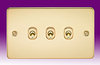 All 3 Gang Light Switches - Brass product image