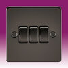 All 3 Gang Light Switches - Gun Metal product image