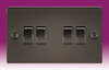 All 4 Gang Light Switches - Gun Metal product image