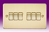 All 6 Gang Light Switches - Brushed Brass product image