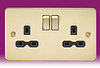 All Twin Switched Sockets - Brushed Brass product image