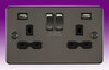 All Twin with USB Sockets - Gun Metal product image