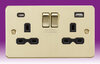 All Twin with USB Sockets - Brushed Brass product image