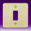 1 Gang Grid Flat Plate - Brushed Brass