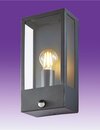 MINERVA - Box Lantern c/w PIR ES/E27 - Anthracite