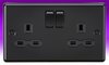 13A 2 Gang DP Switched Socket - Matt Black