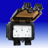 13A 2 Gang RCD (Type A) Switched Outdoor Socket  (Latching) - IP66