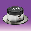 Wireless Desktop Charger with Pop-Up Dual - Brushed Chrome