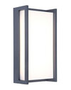 Qubo Rectangular LED Wall Light - Dark Grey - IP54