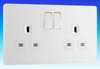 13 Amp 2 Gang Double DP Switched Socket - Evolve - Pearlescent White