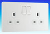 13A 2 Gang Double DP Switched Socket - Evolve - Pearlescent White