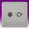 All Twin Aerial & Socket TV and Satellite Sockets - Brushed Chrome product image