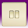 All 2 Gang Light Switches - Brass product image