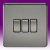 All 3 Gang Light Switches - Black product image