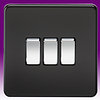 All 3 Gang Light Switches - Black product image