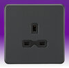 13A 1 Gang Unswitched Socket - Anthracite