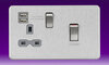 45 Amp Cooker Socket Control Unit c/w Dual USB Charger - Brush Chrome/Grey