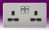 Product image for Brushed Chrome - Black - Screwless Flatplate