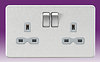 Product image for Brushed Chrome - Grey - Screwless Flatplate