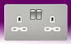 Product image for Brushed Chrome - White - Screwless Flatplate