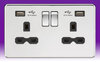 All Twin with USB Sockets - Chrome product image