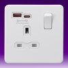 13 Amp 1 Gang DP Switched Socket - FastCharge USB A+C - Matt White