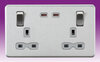 All Twin with USB Sockets - Brushed Chrome product image