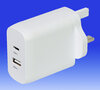 Fast Charge 45W USB-A+C Charger - White