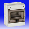 6 Way Weathertight Enclosure IP65 c/w Din Rail