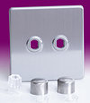 All 2 Gang Dimmers - Brushed Stainless Steel product image