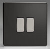 All 2 Gang  Intermediate Light Switches - Piano Black product image