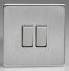 All 2 Gang  Intermediate Light Switches - Brushed Stainless Steel product image