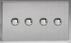 All 4 Gang Light Switches - Brushed Stainless Steel product image