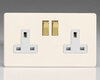 Product image for Primed - White/Brass - Screwless Flatplate