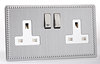 All Twin Switched Sockets - Brushed Stainless Steel product image