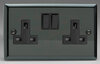 13A 2 Gang DP Switched Socket - Iridium/Black