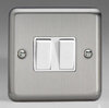 All 2 Gang  Intermediate Light Switches - Brushed Chrome product image