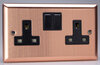 13A 2 Gang DP Switched Socket - Brushed Copper