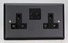 13 Amp 2 Gang WiFi Switched Socket - Matt Black