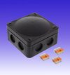 32A Wiska 308 Junction Box LS0H 85x85x51mm + 3 Wago 413C - Black IP66/67