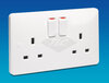 13A 2 Gang DP Switched Socket - White