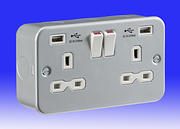 Metalclad Sockets c/w Dual USB Charging Sockets product image