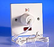 Telco White Pull Cord Ceiling Switches 45 Amp DP product image