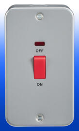 Knightsbridge - 45A DP Switch c/w Neon - Metalclad Oblong product image