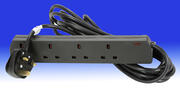 Trailing Extension Sockets Black with Lead - 4 gang product image
