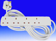 Trailing Extension Sockets White with Lead product image