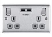 BG Nexus - USB Sockets - Brushed Steel product image 2