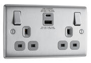 BG Nexus - Sockets with A+C USB - Brushed Steel product image